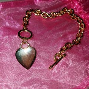 Gold Colored Bracelet with Heart Charm